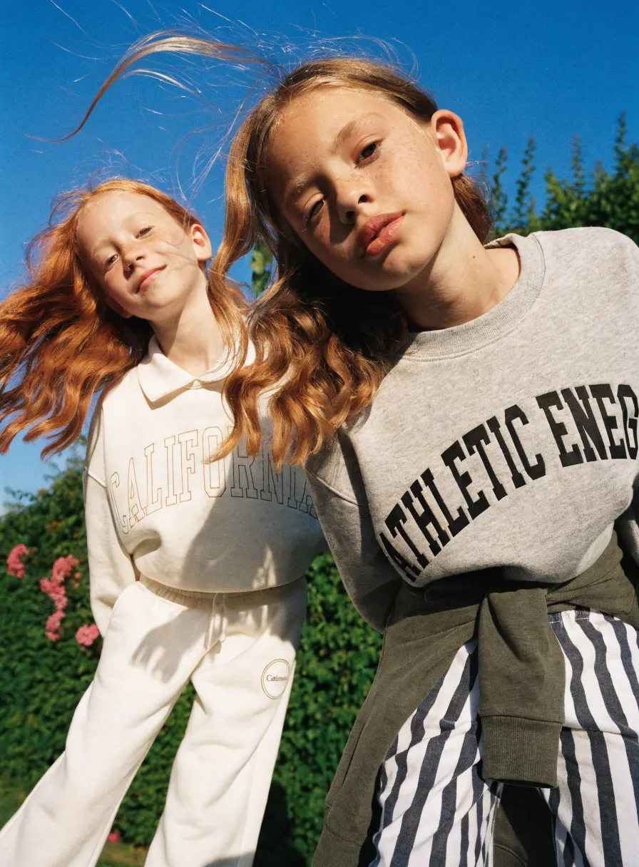Kids fashion with California summer energy, AI product photography by ENLY